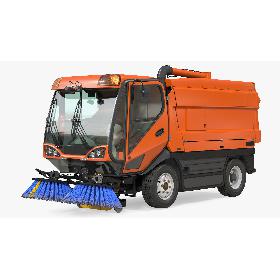 3D Road Sweeper Vehicle Rigged model